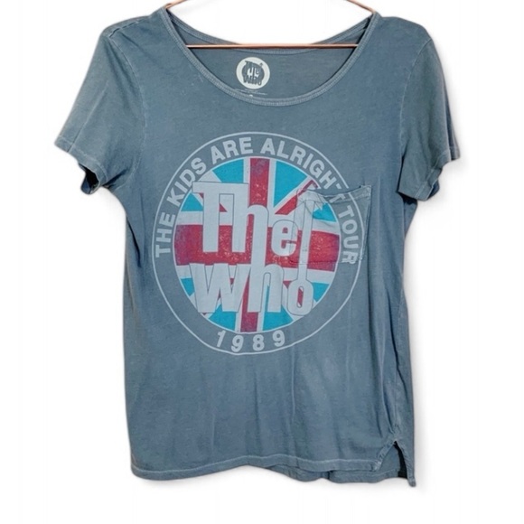 The Who Tops - The Who 1989 The Kids Are Alright Tour Graphic Pocket Tee Band Music Rock